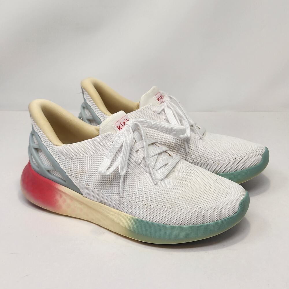 Kizik Athens White Sunrise Hands Free Slip On Sneakers Women Size 8.5 Athletic